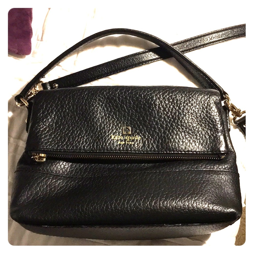 Black leather Kate Spade purse
